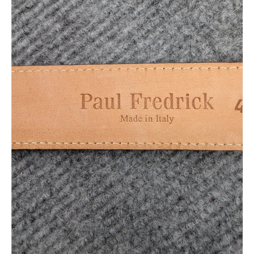 Paul Fredrick Belt Men 42 Croc Embossed Italian Leather Burgundy Hand Made Italy